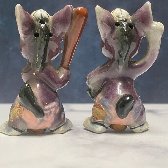 Vintage 1940s/1950s Artmark Baseball Donkey Salt & Pepper Shaker Set - Picture 7 of 13